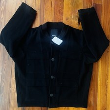 Assembly New York Black Wool Utility Jacket Men’s L 4 Frontal Pocket MSRP $484