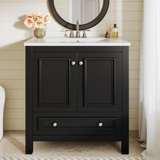 30"Modern Bathroom Vanity with Sink Wood Bathroom Cabinet with 2 Doors 1 Drawer