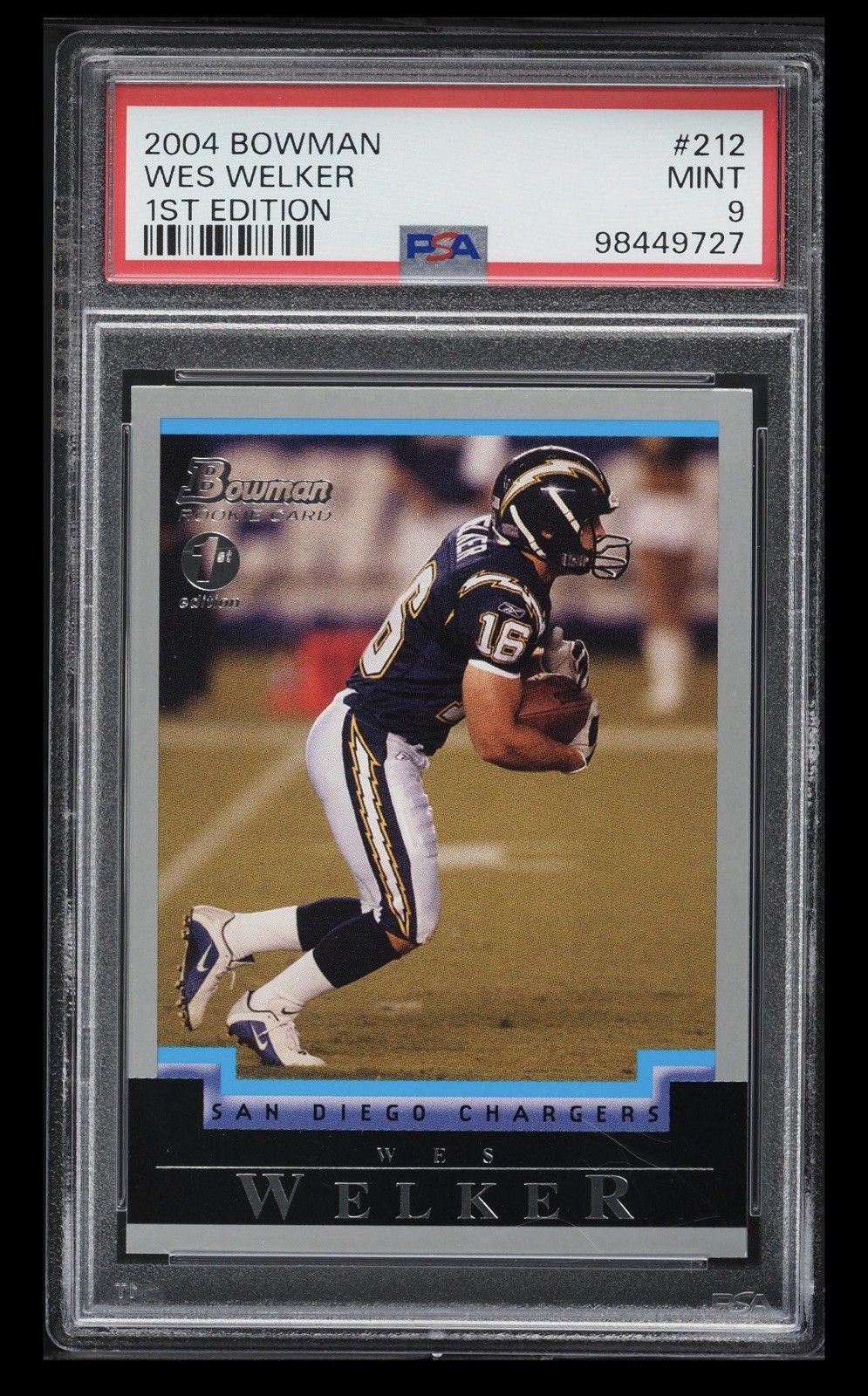 2004 Bowman 1st Edition Wes Welker ROOKIE #212 PSA 9 MINT