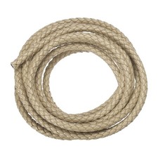 Braided Leather Cords, Leather Strap Necklaces 5mm, 2Yard, Light Brown 