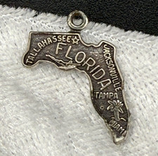 Vintage Sterling Silver Florida Charm State T...