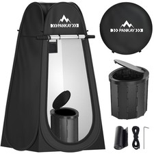 Portable Toilet with Pop up Privacy Tent, X Large Camping Toilet Portable Pot...