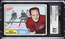Bruce MacGregor Signed 1968-69 Topps Card #30 Detroit Red Wings CGC AU JSA Auto