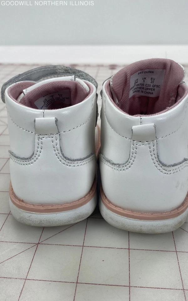 Baby's Stride Rite Quinn цветочный вышитый белая кожа кроссовки ботинки, размер 6 М - Изображение 4 из 4