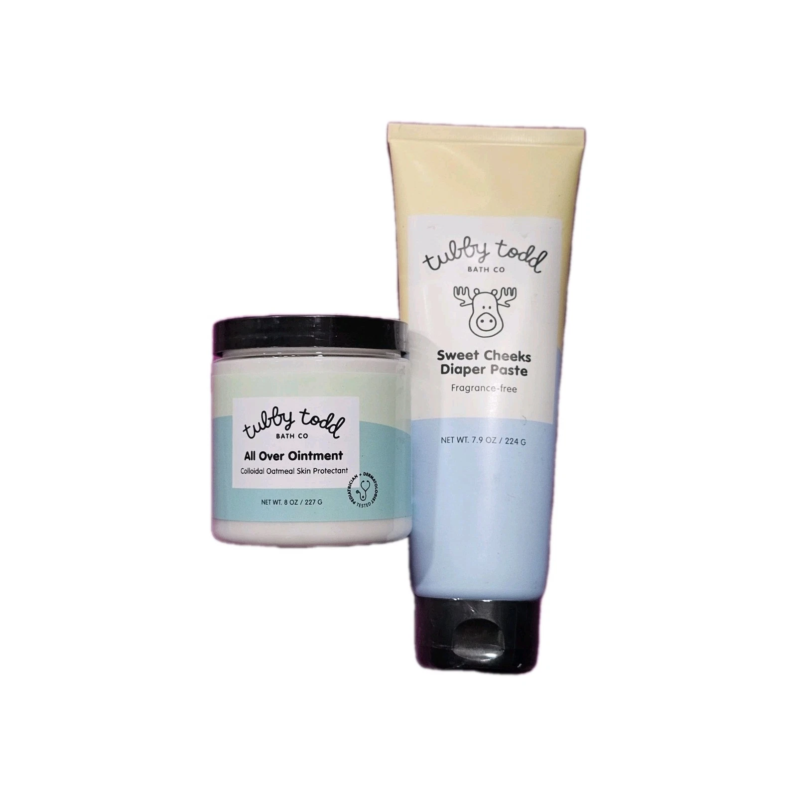Sealed 8oz Tubby Todd All over Ointment And 7.9oz Diaper Paste