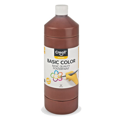 Creall Plakatfarbe Dunkelbraun 1 Liter - Schulmalfarbe für Kinder