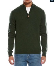 Mette Cashmere 1/4-Zip Mock Neck Sweater Men's Green M