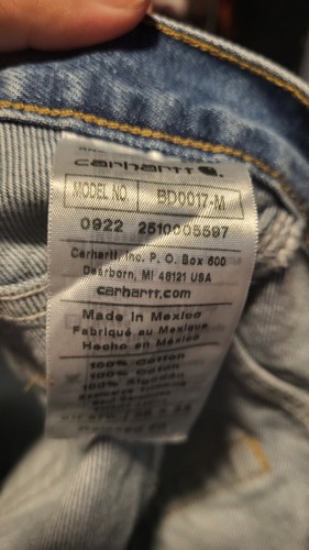 Jeans uomo Carhartt denim blu taglia 36x28 B17 STW vestibilità rilassata. Leggi Descrizione 1T - Foto 7 di 12