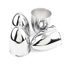 4Pcs 3.27inch Trailer Wheel 3.27" OD 4.53" H, Top Pointed, Chrome 4Pcs Chrome