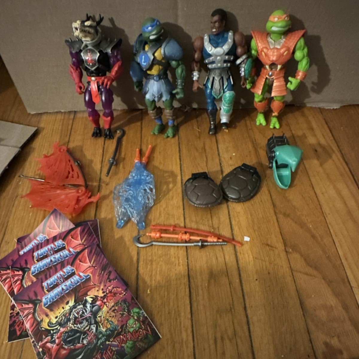Turtles of Grayskull Leonardo Michelangelo Clamp Champ Ninjor w