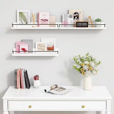 17 in W X 6 in Floating Shelves for Wall, Bahtroom Wall Shelves over Toilet, Dec