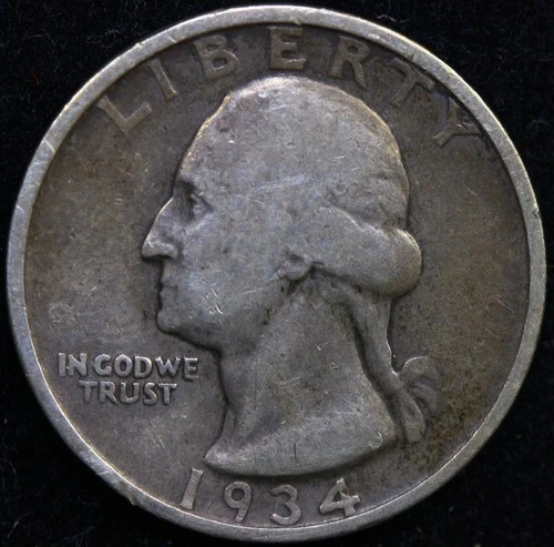 1934-D Washington Silver Quarter VF #V57