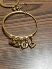 Fashion Jewelry Gold Tone Womens Hoop Style Earrings With Dangling Hearts — photo 3
