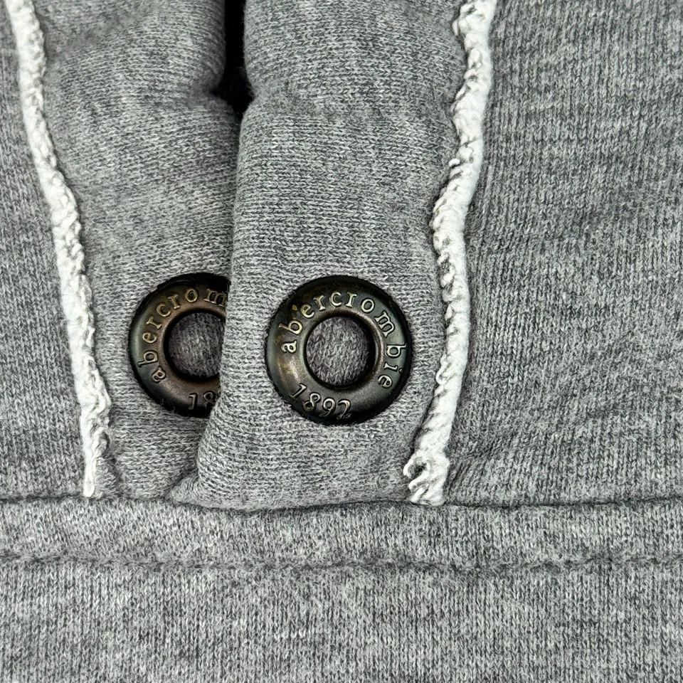 Y2K Abercrombie & Fitch A92 Hoodie Youth XL Gray Muscle Fit Preppy Pullover VTG - Image 3 of 4