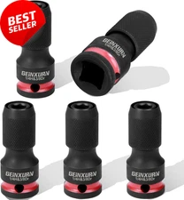 5PCS Screwdriver Bit Holders,3/8-Inch Square Drive to1/4-Inch Hex Socket Adapter