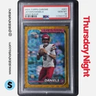 2024 TOPPS CHROME #201 JAYDEN DANIELS GOLD WAVE REFRACTOR RC ROOKIE /50 PSA 10