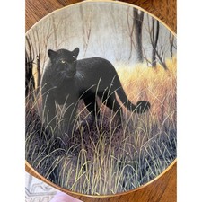 Plaque collector présence puissante Charles Fracé art animalier panthère certificat d'authenticité