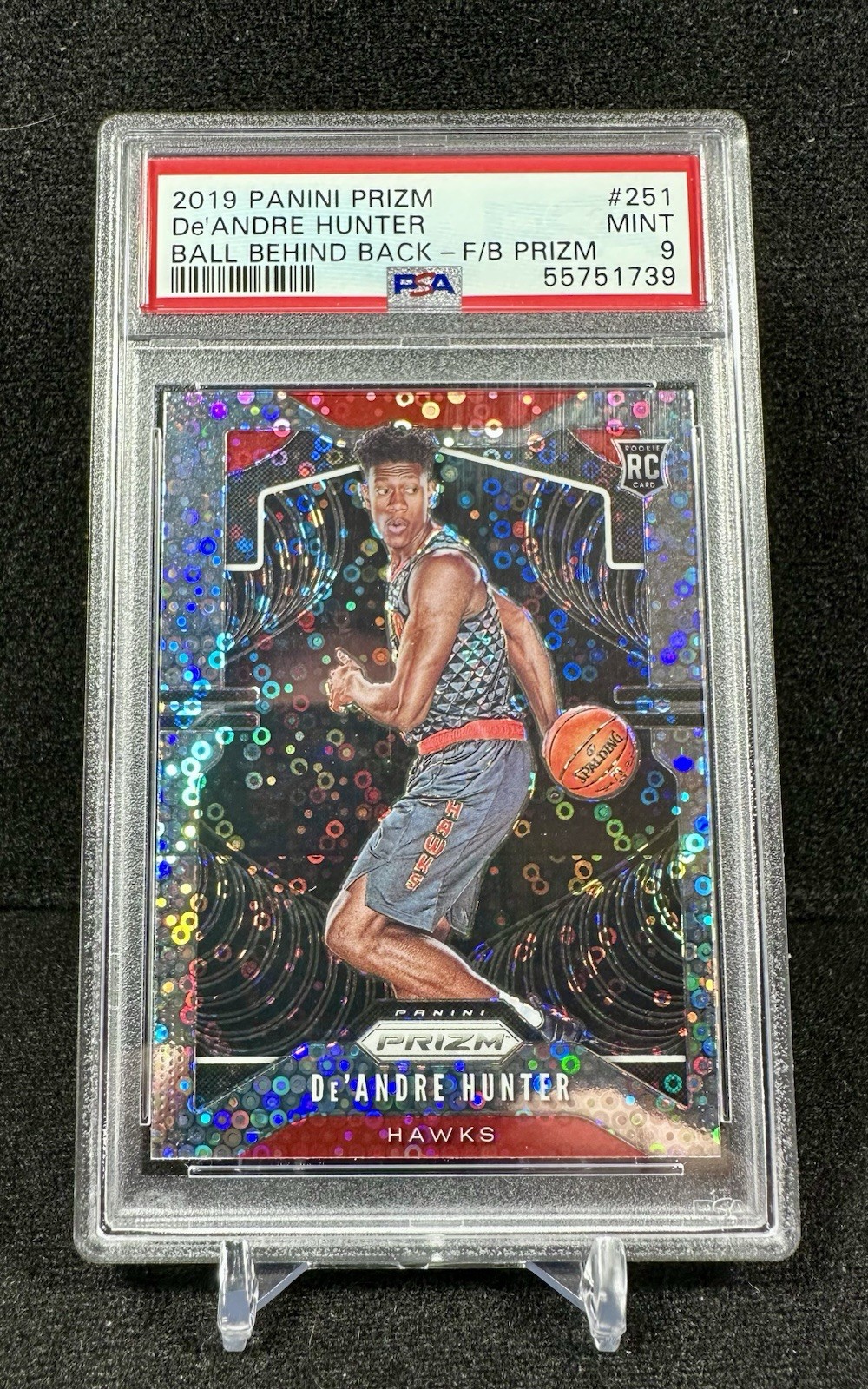 2019-20 Panini Prizm De'Andre Hunter Fast Break Behind Back RC #251 PSA 9 SSP