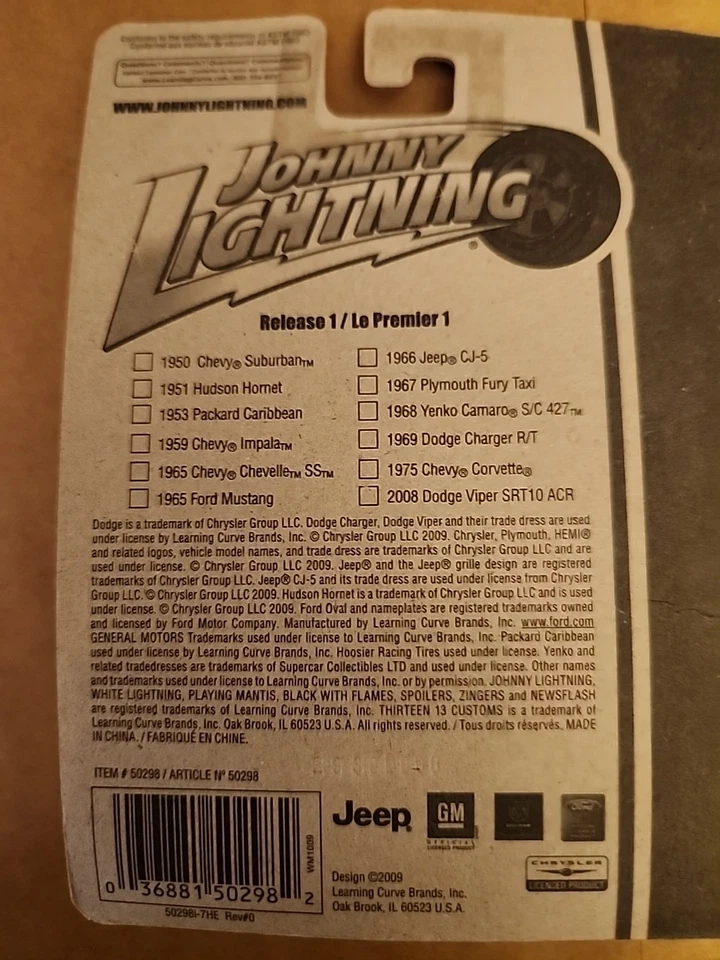 Johnny Lightning 白色汽车、内饰和底部 69 道奇挑战者 R/T — 第 4/4 张图片