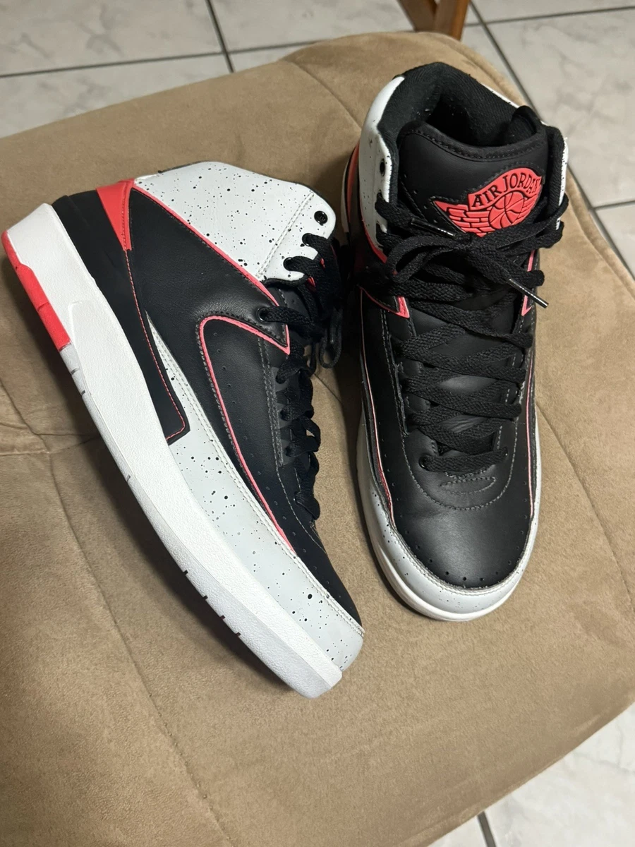 Nike Air Jordan 2 Retro Men’s 8.5 Black Infrared 23 – Clean, Authentic NIKE JORDAN 2 RETRO BLACK-INFRARED 23-PURE PLATINUM-WHITE  main image 4