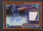 2024 Bowman Chrome Wyatt Langford Orange Rookie Patch Auto RPA /25 #BCAR-WL