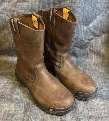 CAT Caterpillar P91155 Men's Drawback Steel Toe Work Leather Brown Boots 8.5