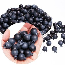 Artificial Blueberries Lifelike 0.6 Inch Frosted Fake Fruit Decor 60 PCS