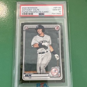 2020 Bowman Paper Prospects Camo #BP139 Anthony Volpe RC PSA 10