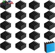 Easycargo 20Pcs 9Mm Small Mini Heatsink Kit 9X9X5Mm  3M 8810 Thermal Conductive