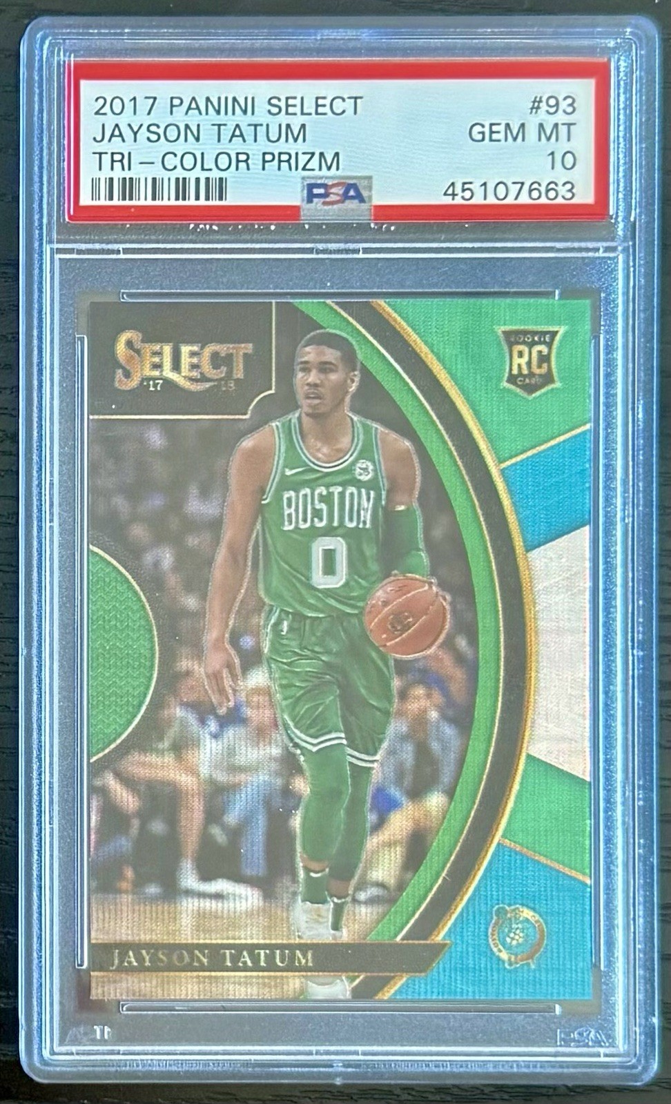 2017-18 Panini Select - Concourse Jayson Tatum #93 Tri-Color Prizm (RC) PSA 10