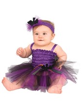 Infant Girls Baby Bat Purple Tutu Dress Headband Halloween Costume 0-6 Months