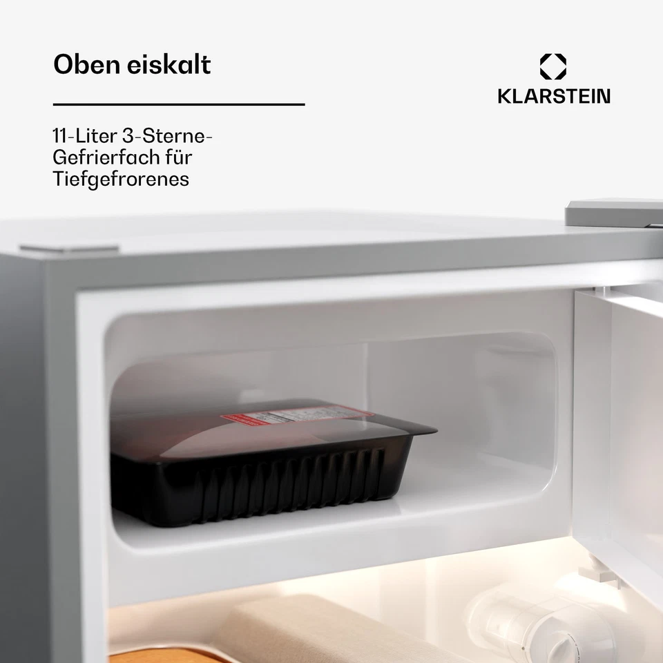 Mini Frigorifero Congelatore Combinazione 70 L Congelatore Silenzioso Argento - Immagine 4 di 4