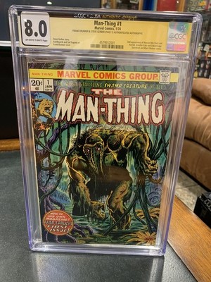 Man-Thing #1 rare double signature Frank Brunner & Steve Gerber CGC 8.0 Marvel