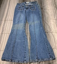 Womens Vintage JORDACHE LO-RISE BELL BOTTOMS Blue Jeans Size 28x31 Low Rise 8" 