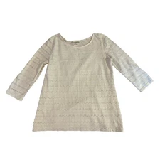 Women’s Size Small White Croft And Barrow Brand 1/2 Sleeve Shirt Preowned