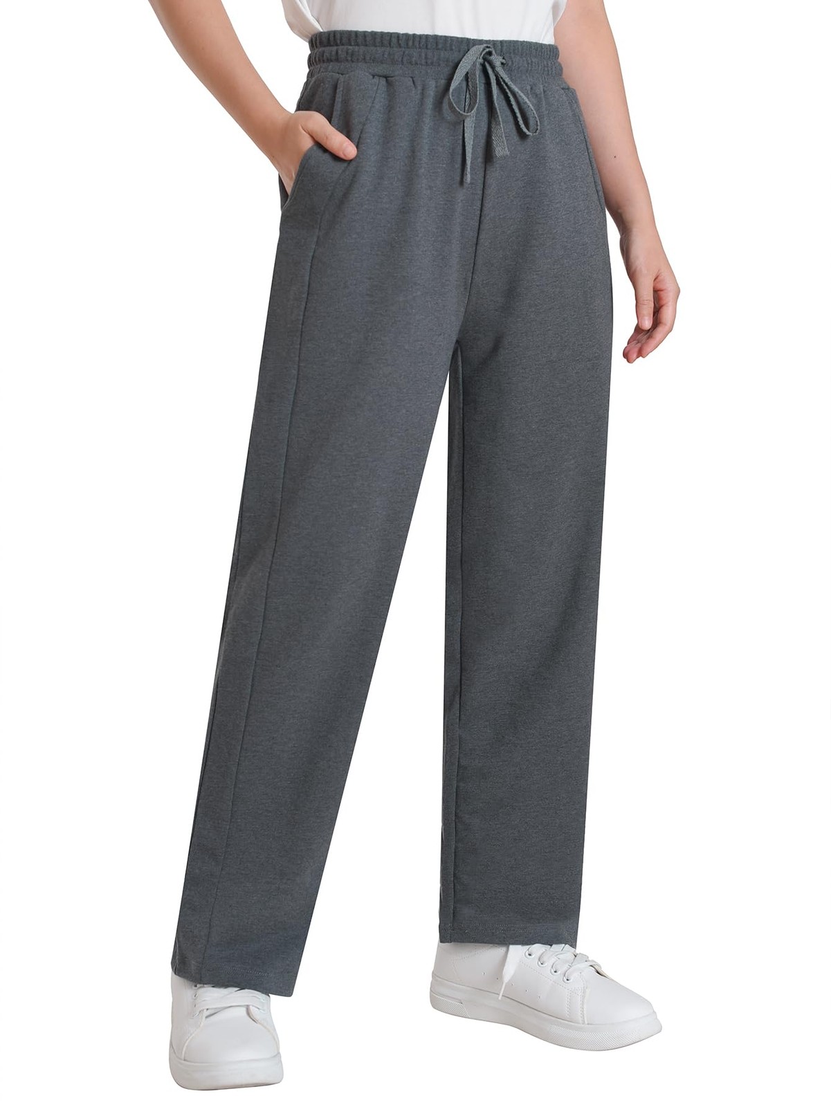 Women’s Petite Sweatpants Straight Leg 2X Granite Heather