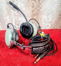 DAVID CLARK HT10-13.4 Aviation Headset w/M7A Microphone Dual GA Plugs Untested