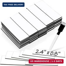 50 Pack Dry Erase Magnetic Labels White Reusable Write On Magnets Sticker, Ma...