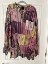 Agan Traders Multicolor PatchWork Colorful Cotton Pullover Size XL  Boho