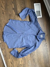 Calvin Klein men Slim Fit Infinite Non Iron Blue Dress Shirt Size 16.5 -34/35