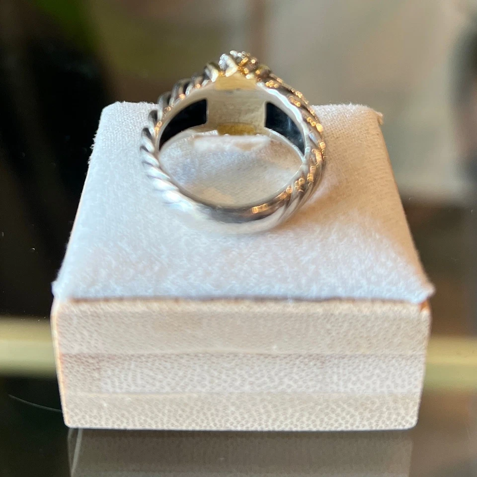 DAVID YURMAN Diamond Sculpted Cable Ring SZ 5 - Image 3 of 4