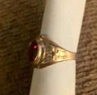 Antique C&C Clark & Coombs 1/20K 10K G.F. Red Stone Ring Size 10 Adjustable — photo 2