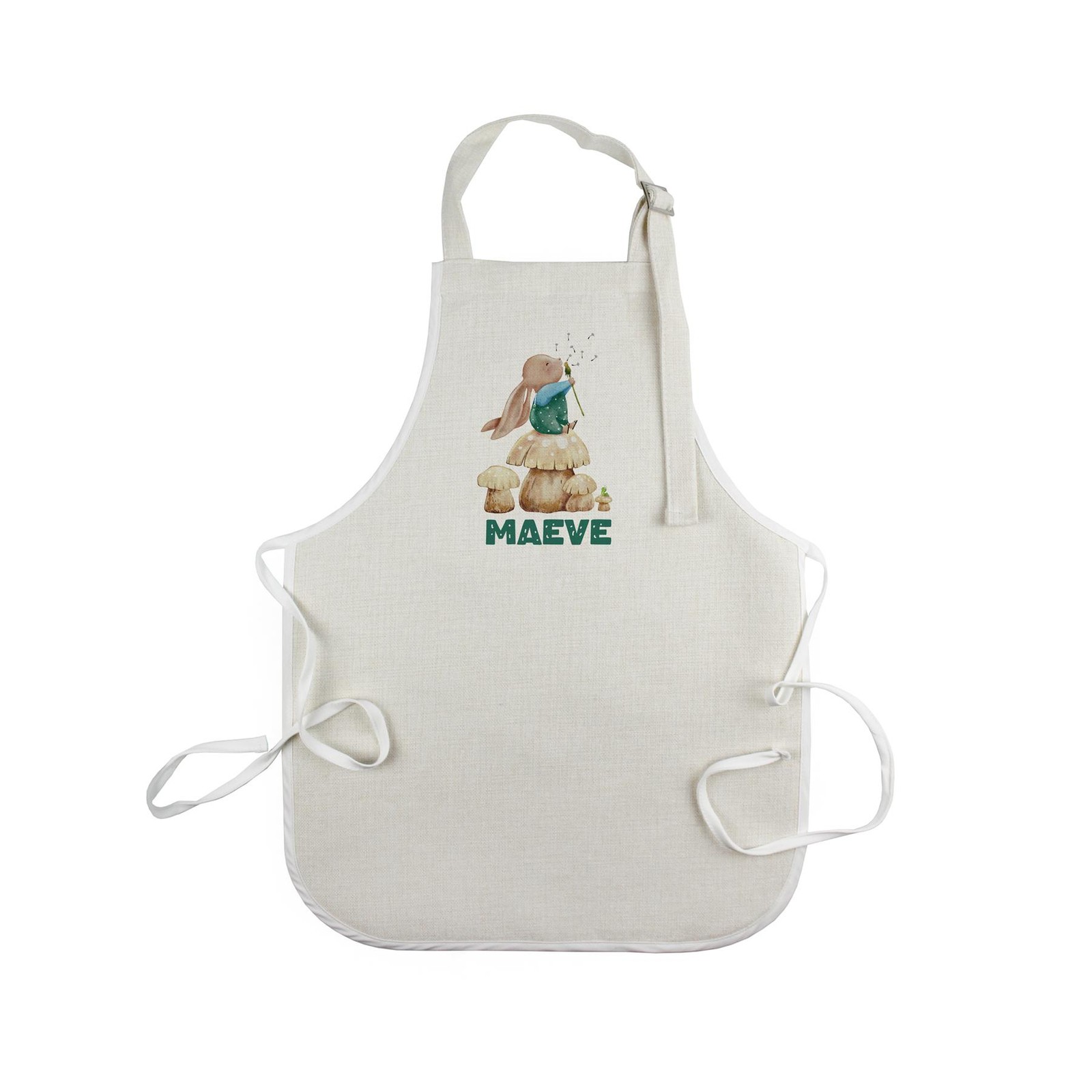 Personalised Childrens Bunny Apron - Forest Mushrooms Cooking & Baking Kids Gift