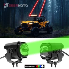 For Polaris RZR XP1000 900 800 ATV UTV Laser Whipless RGBW LED Whip Light Remote