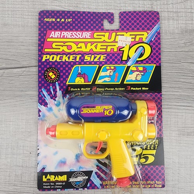 #ad Vintage 1994 Larami Super Soaker 10 Pocket Size Air Pressure Water Gun SEALED $39.99