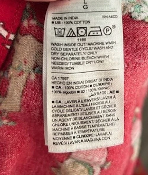 Old Navy Holiday Dog Pajama Pants Women's Size L Red Flannel Cotton Lounge - Image 4 of 4