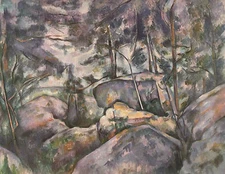 Paul Cezanne "Rocks Forest Fontainebleau"  Art Print 1958 