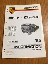 Porsche 944 Turbo 1985 OEM DME Computer Testing Plan Shop Service Repair Manual