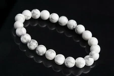 8MM Howlite Bracelet Grade AAA Genuine Natural Round Gemstone Beads 7"