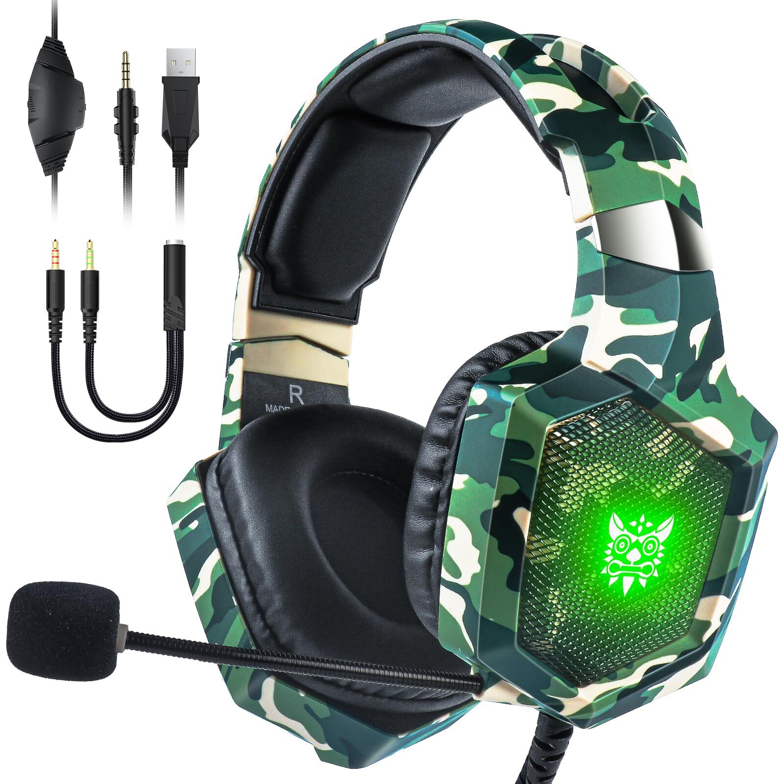 Gaming Headset with Microphone, Gaming Headphones for PS4 PS5 Xbox One PC wit...-image